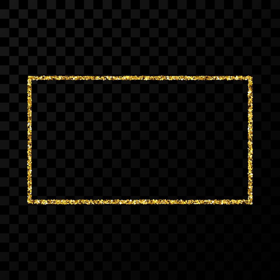 Gold glitter frame with shiny sparkles vector