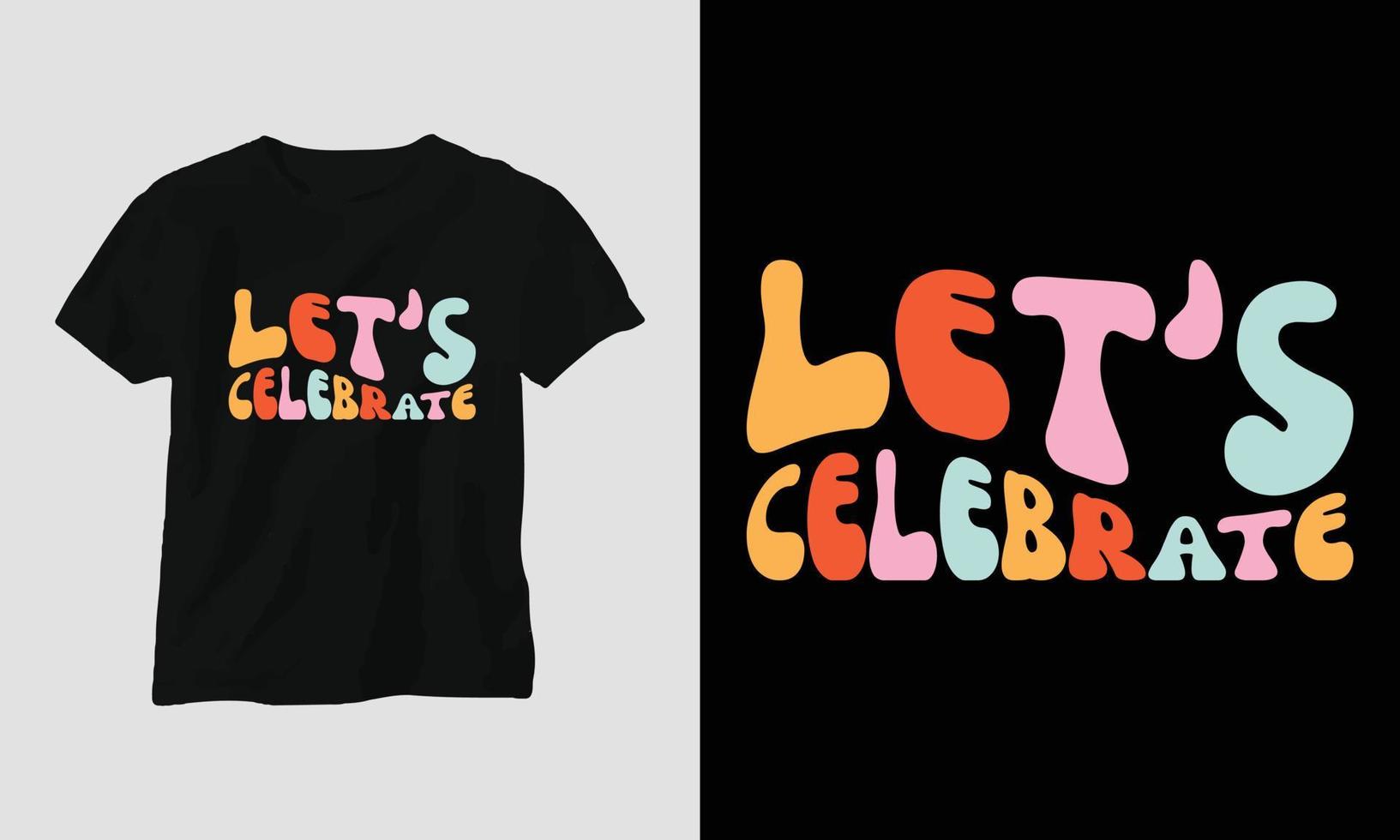 Happy New Year Groovy Style T-shirt Design vector