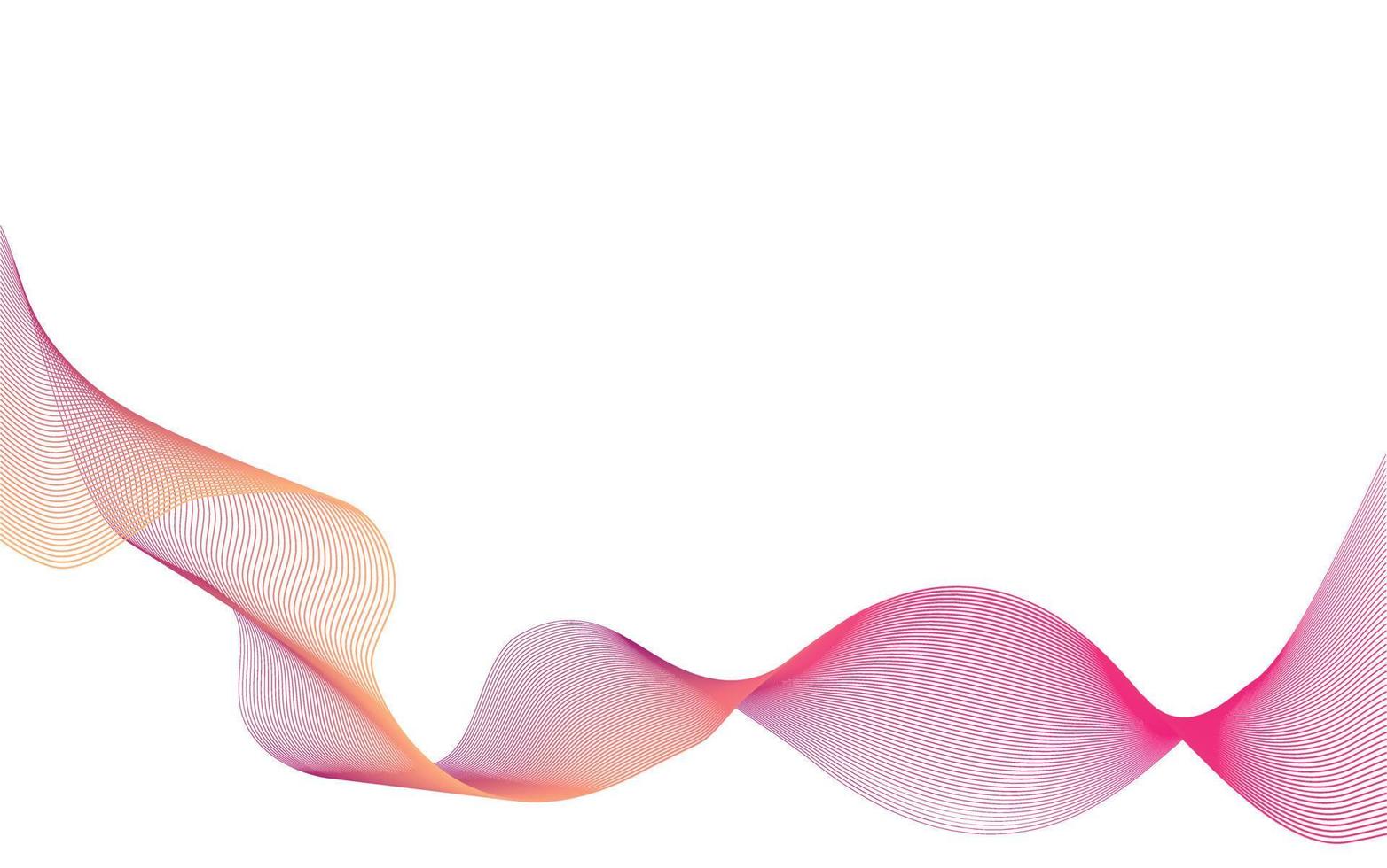 Abstract wave element for design. Digital frequency track equalizer. Stylized line art background. Colorful shiny wave with lines created using blend tool. Curved wavy line, smooth stripe.Vector.White vector