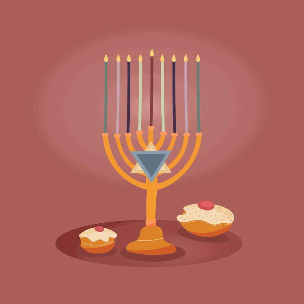 Happy Hanukkah, Jewish Festival of Lights background for greeting card, invitation, banner, Presents, Love and light vector