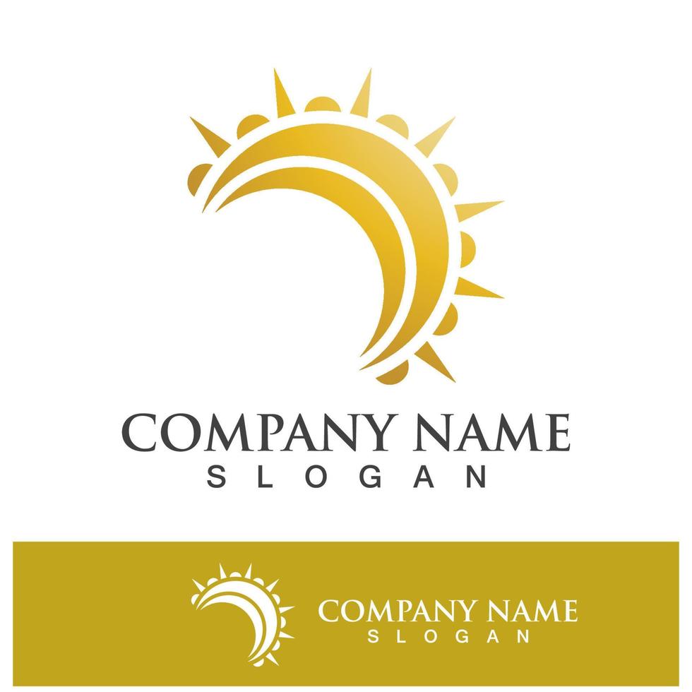 Creative sun concept logo illustration vector