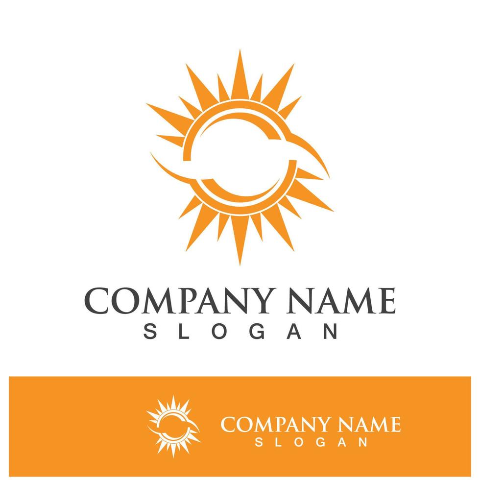 Creative sun concept logo illustration vector