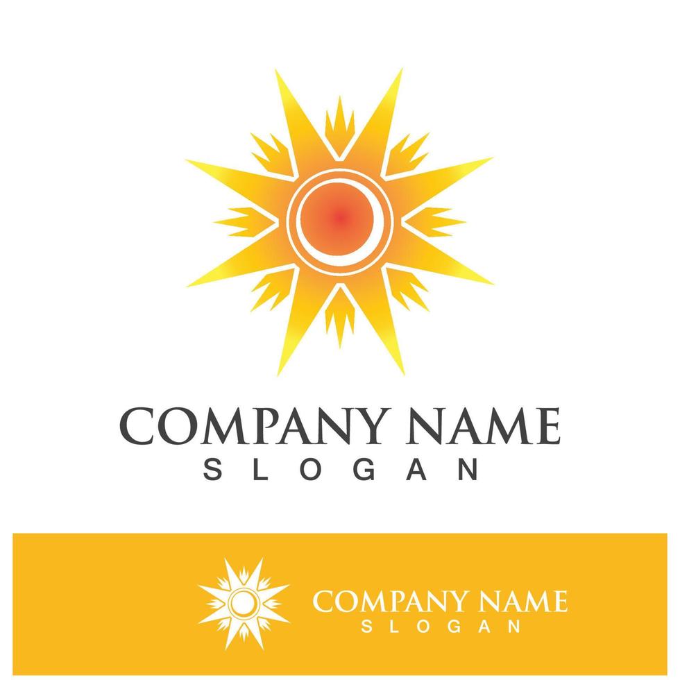 Creative sun concept logo illustration vector