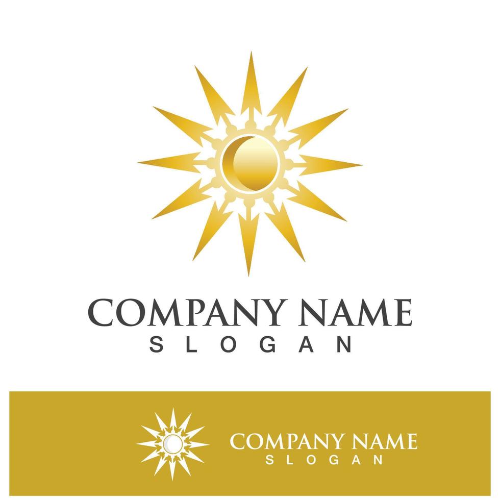 Creative sun concept logo illustration vector