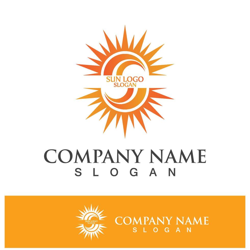 Creative sun concept logo illustration vector