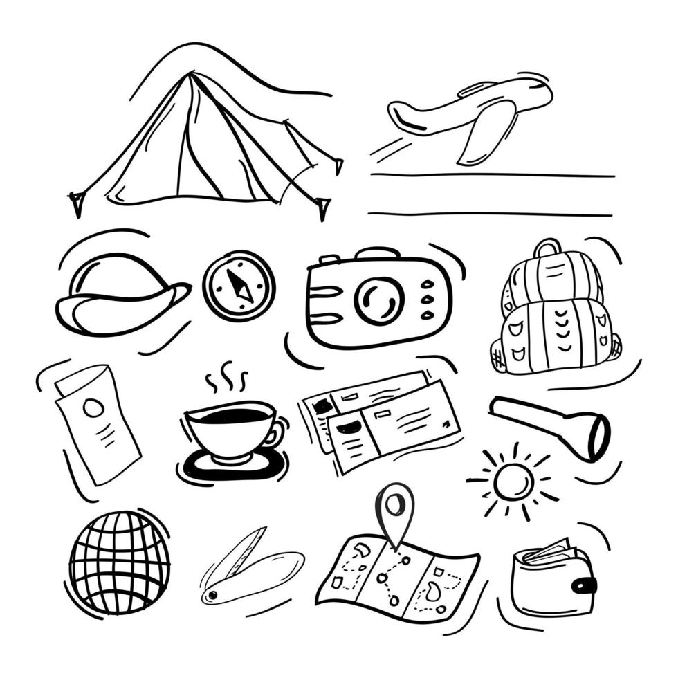 Hand drawn Travel icon in doodle style vector