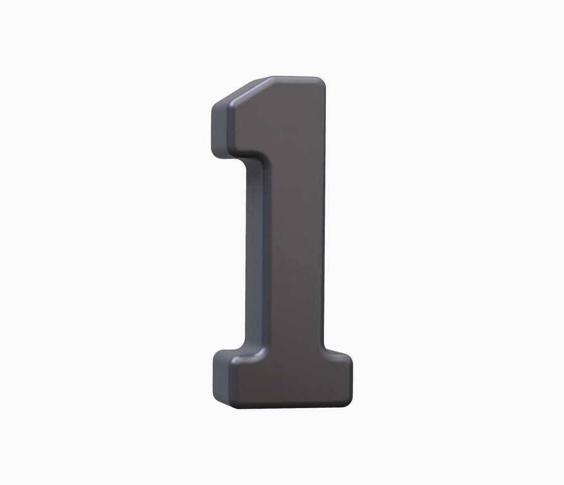 3d Realistic Number One Icon vector illustration. 12722275 Vector Art