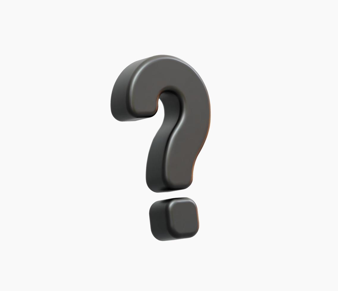 3d Realistic Question Icon vector illustration.