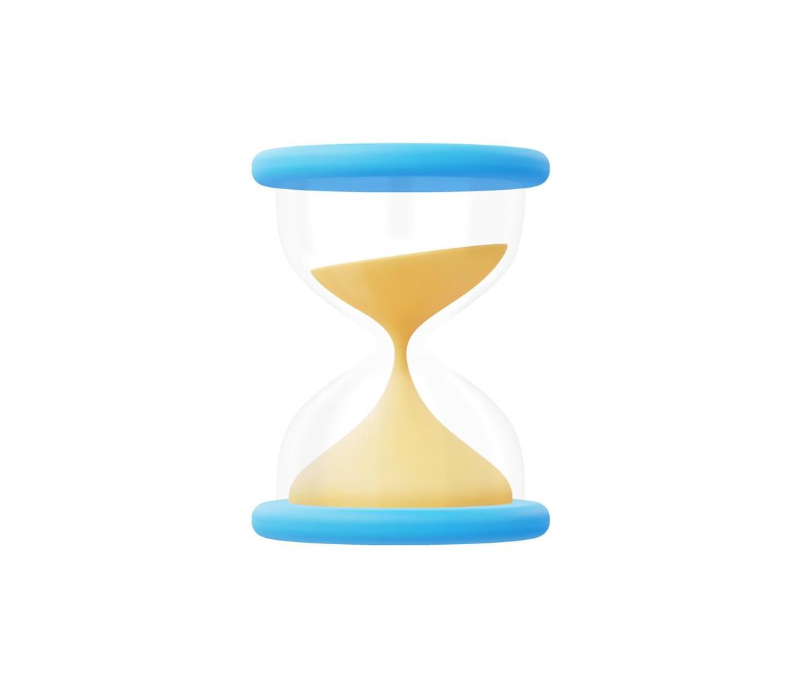 3d Realistic Hourglass or Sandclock icon vector Illustration