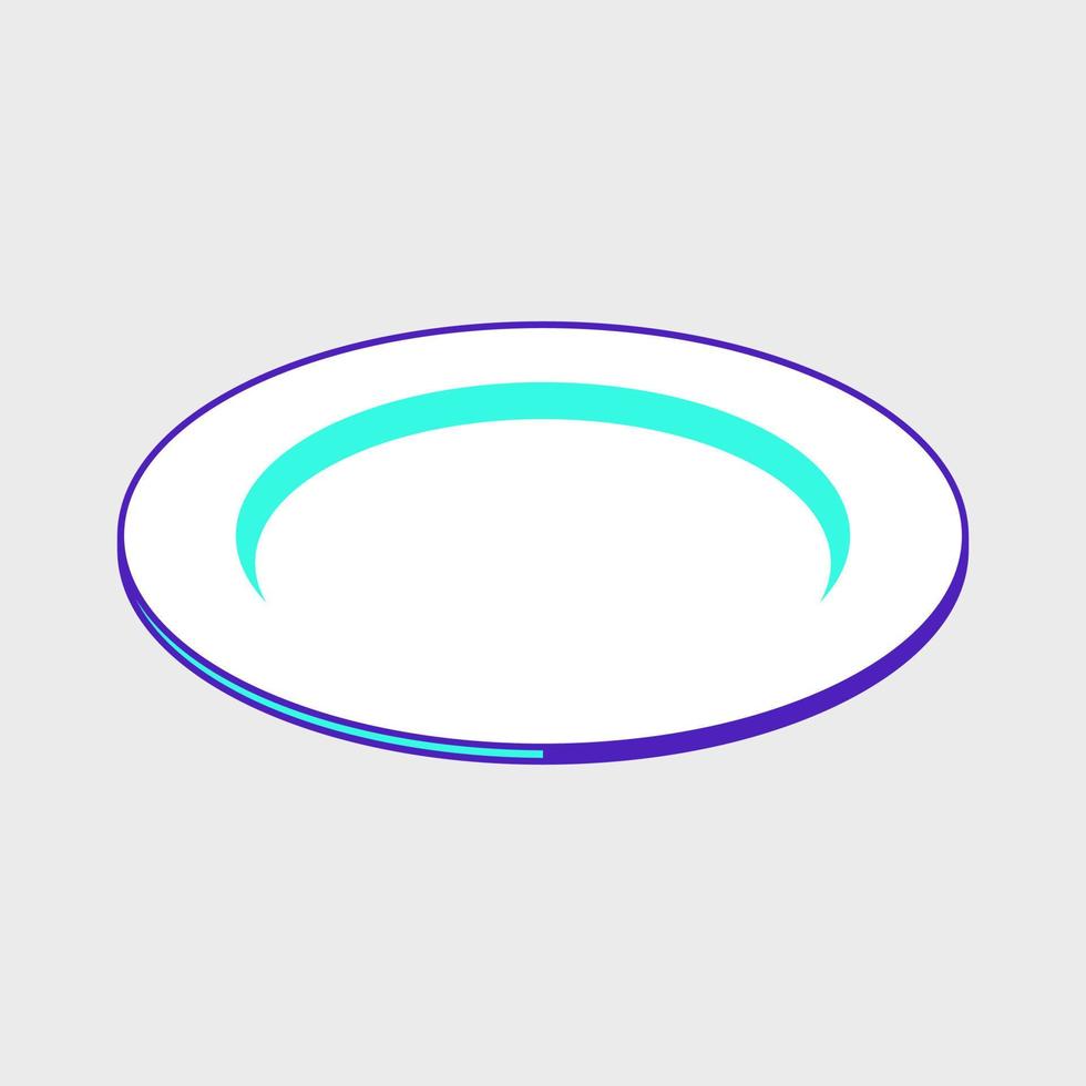 Empty plate isometric vector icon illustration