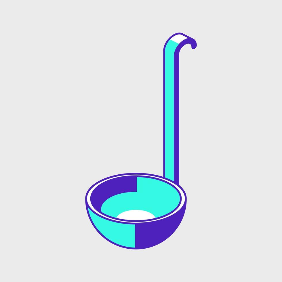 ilustración de icono de vector isométrico de cucharón