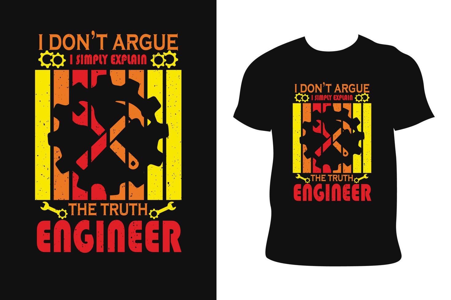 ENGINEER VINTAGE T-SHIRT DESIGN. ENGINEER VINTAGET-SHIRT. Engineer vintage t-shirt free Vector. vector