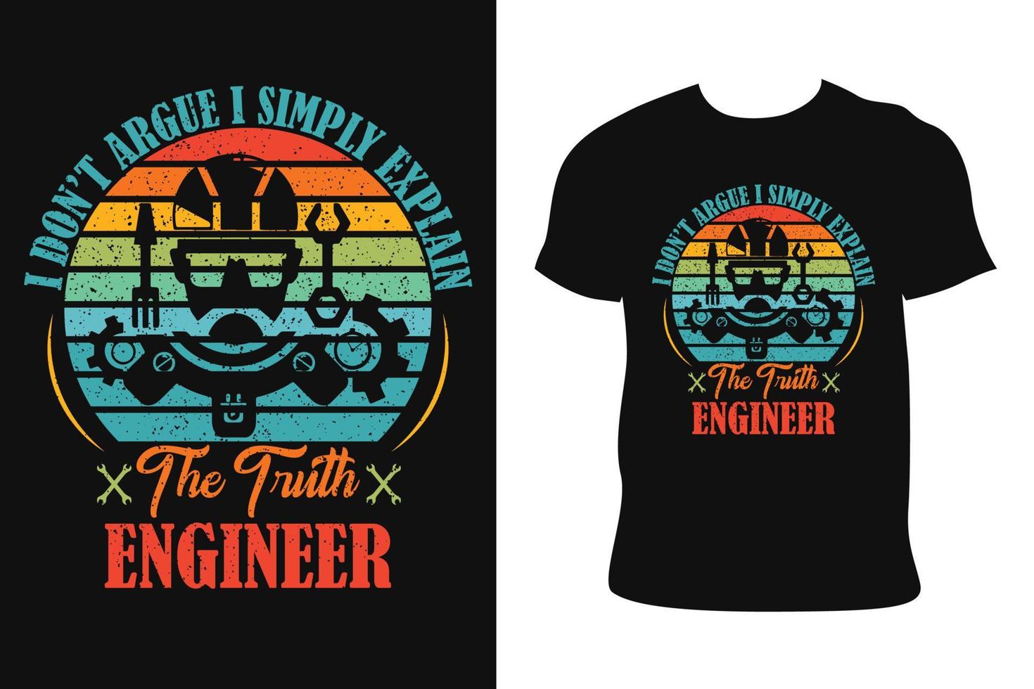ENGINEER VINTAGE T-SHIRT DESIGN. ENGINEER VINTAGET-SHIRT. Engineer vintage t-shirt free Vector. vector
