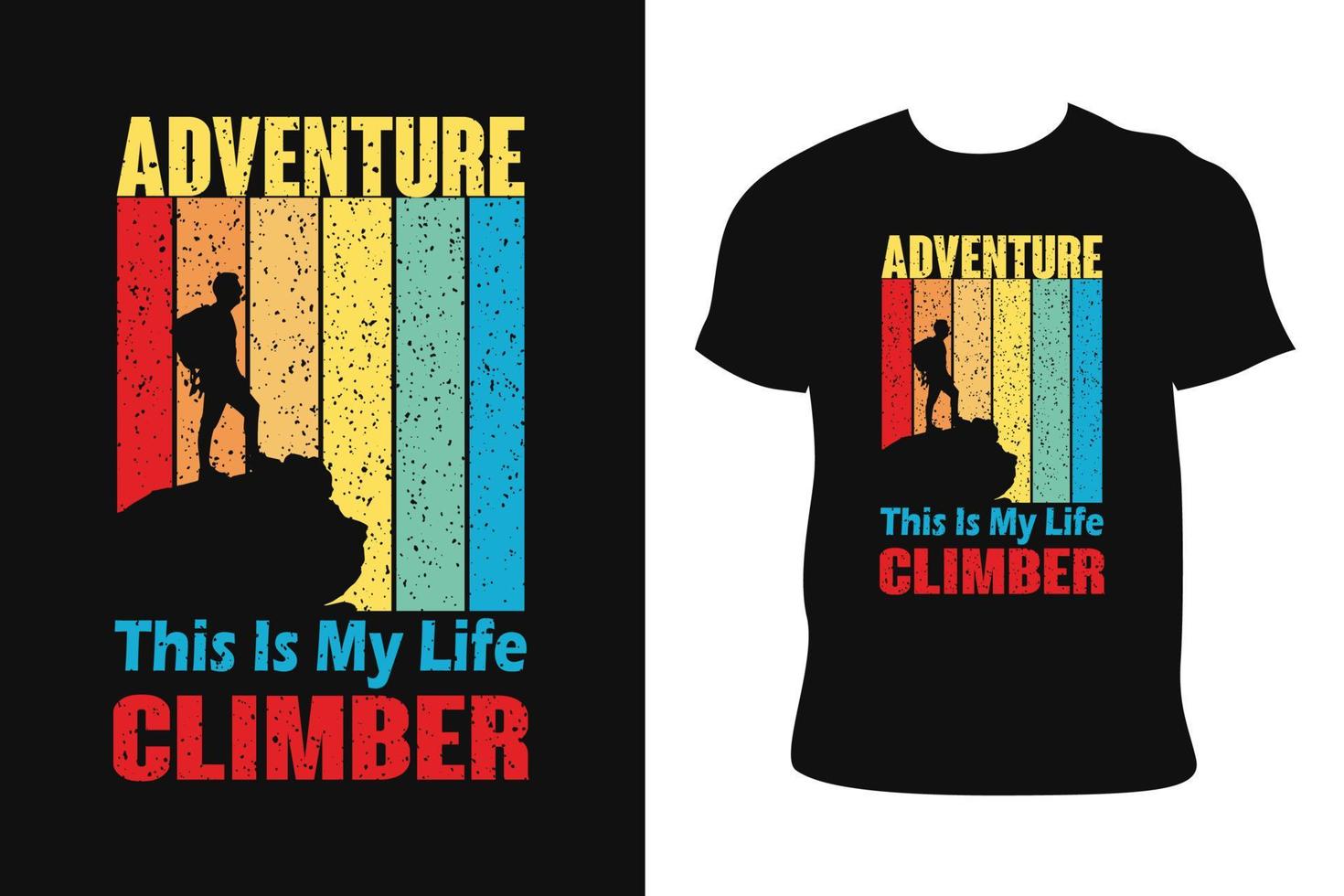 CLIMBING VINTAGE T-SHIRT DESIGN. CLIMBING VINTAGE T-SHIRT. Climbing vintage free Vector. vector