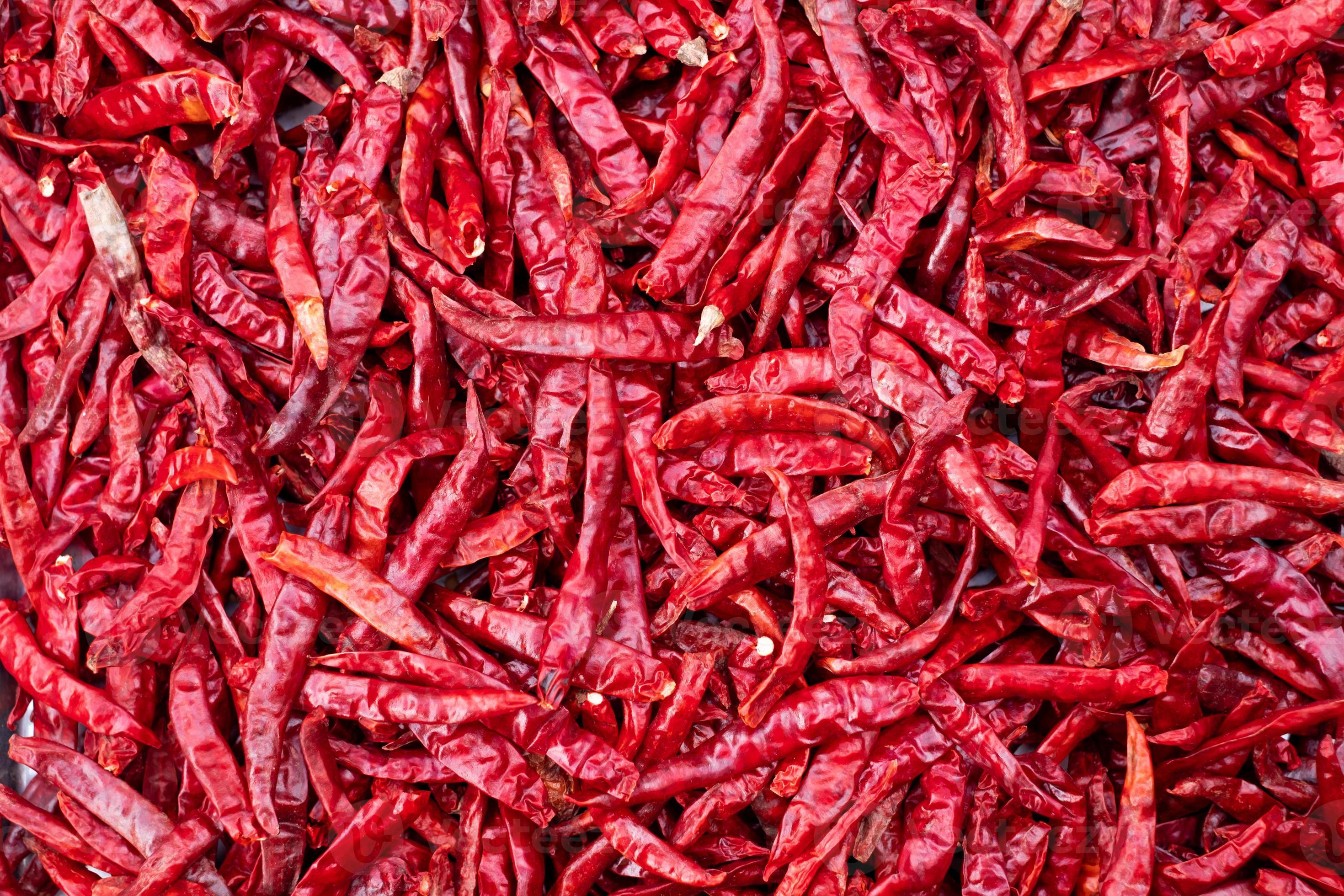 Dry red peppers in high definition background, hot chilli, dried chili
