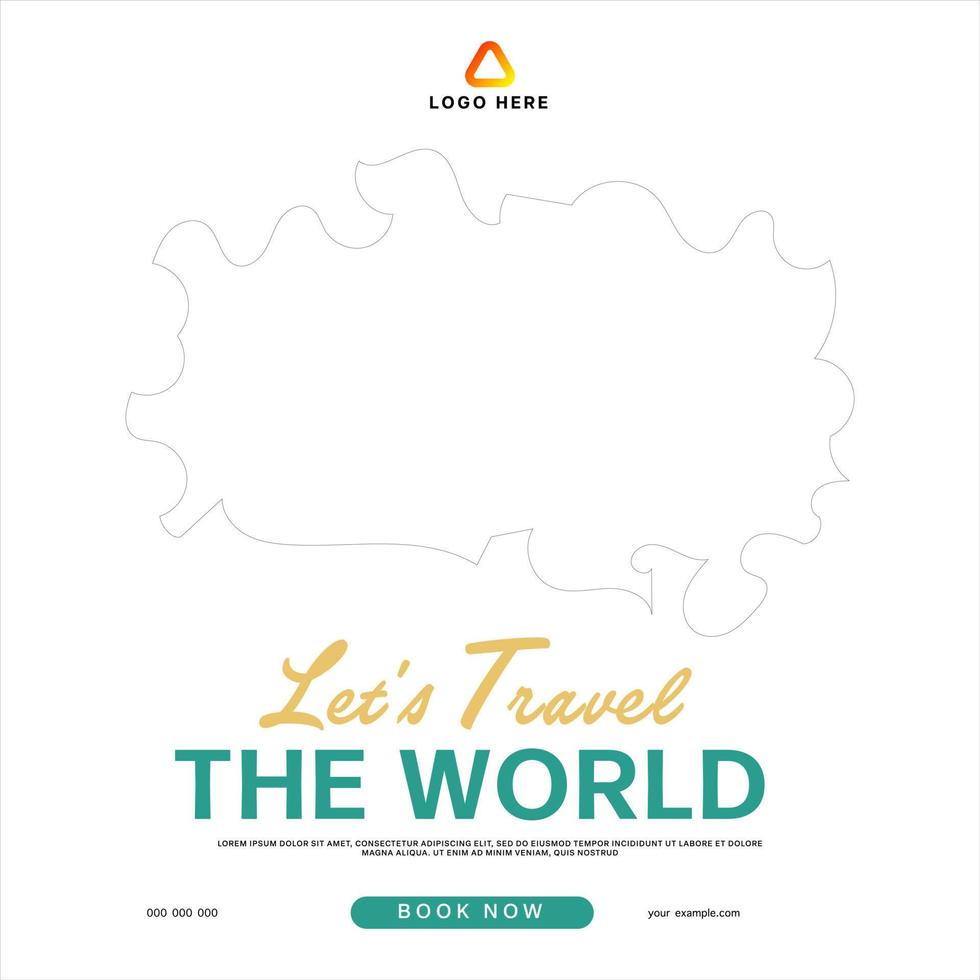 travel holiday social media post banner template vector