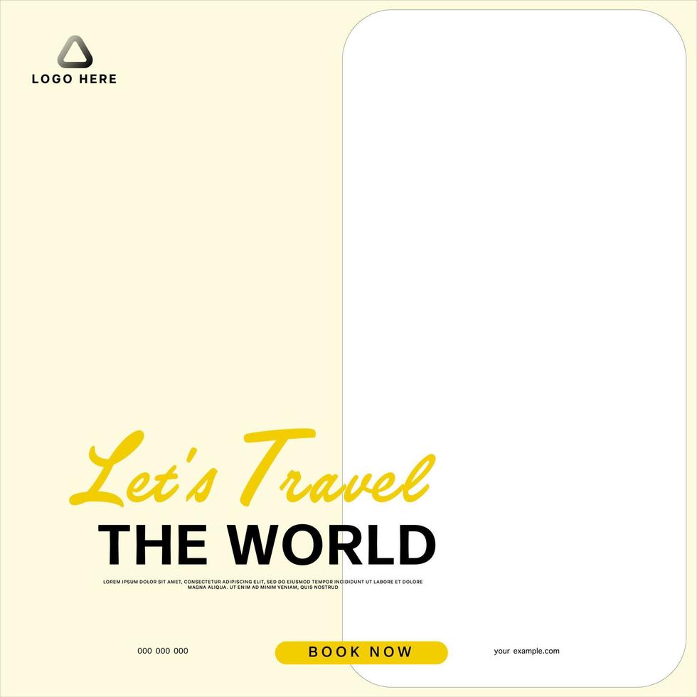 travel holiday social media post banner template vector