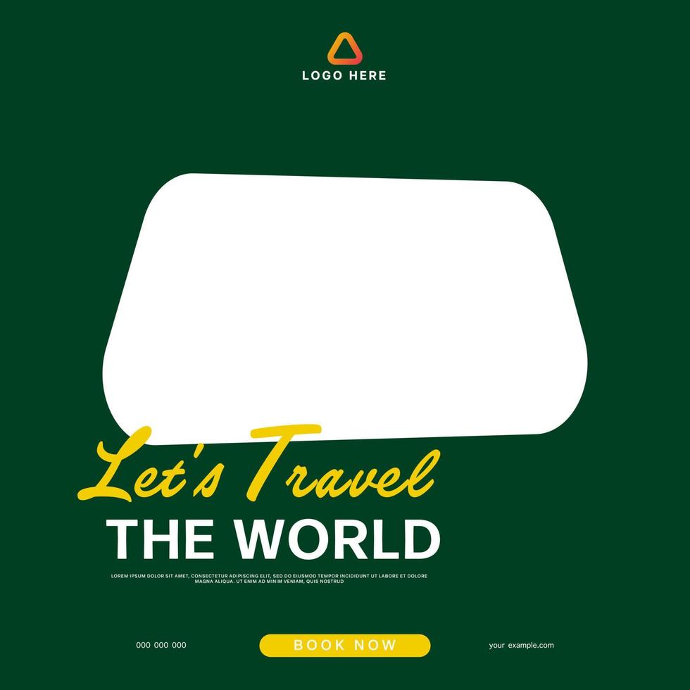 travel holiday social media post banner template vector