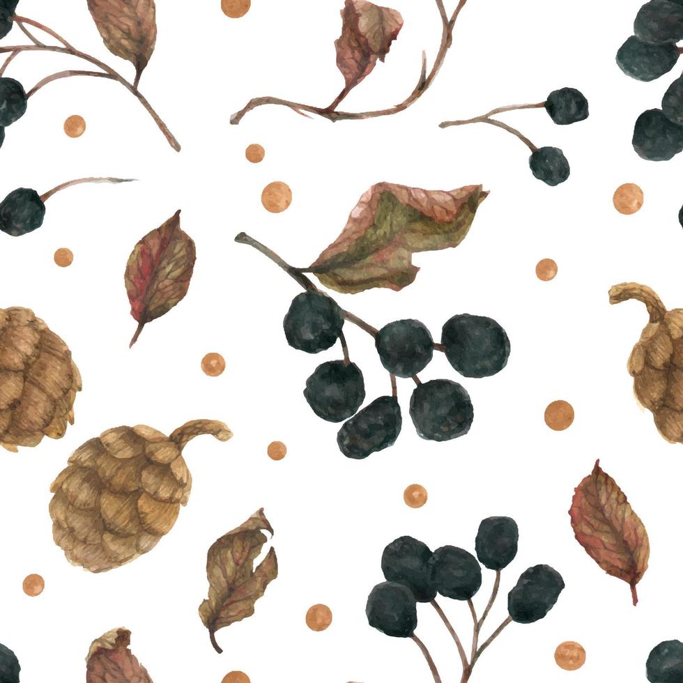 Winter berries seamles pattern vector