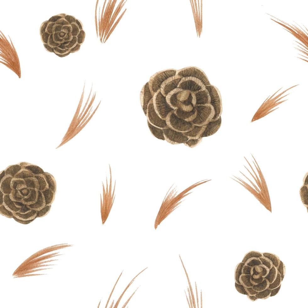 Larch cone seamles pattern vector