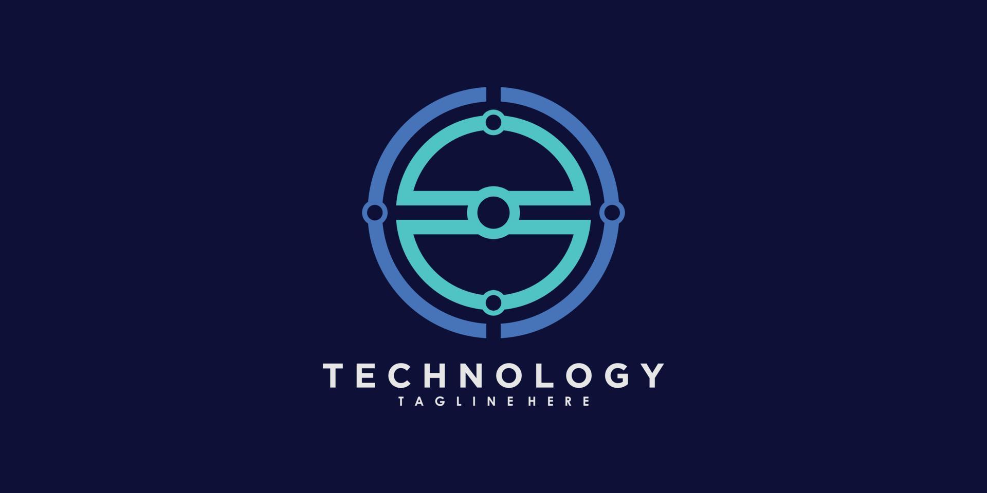 vector de diseño de logotipo de tecnología con concepto creativo abstracto degradado