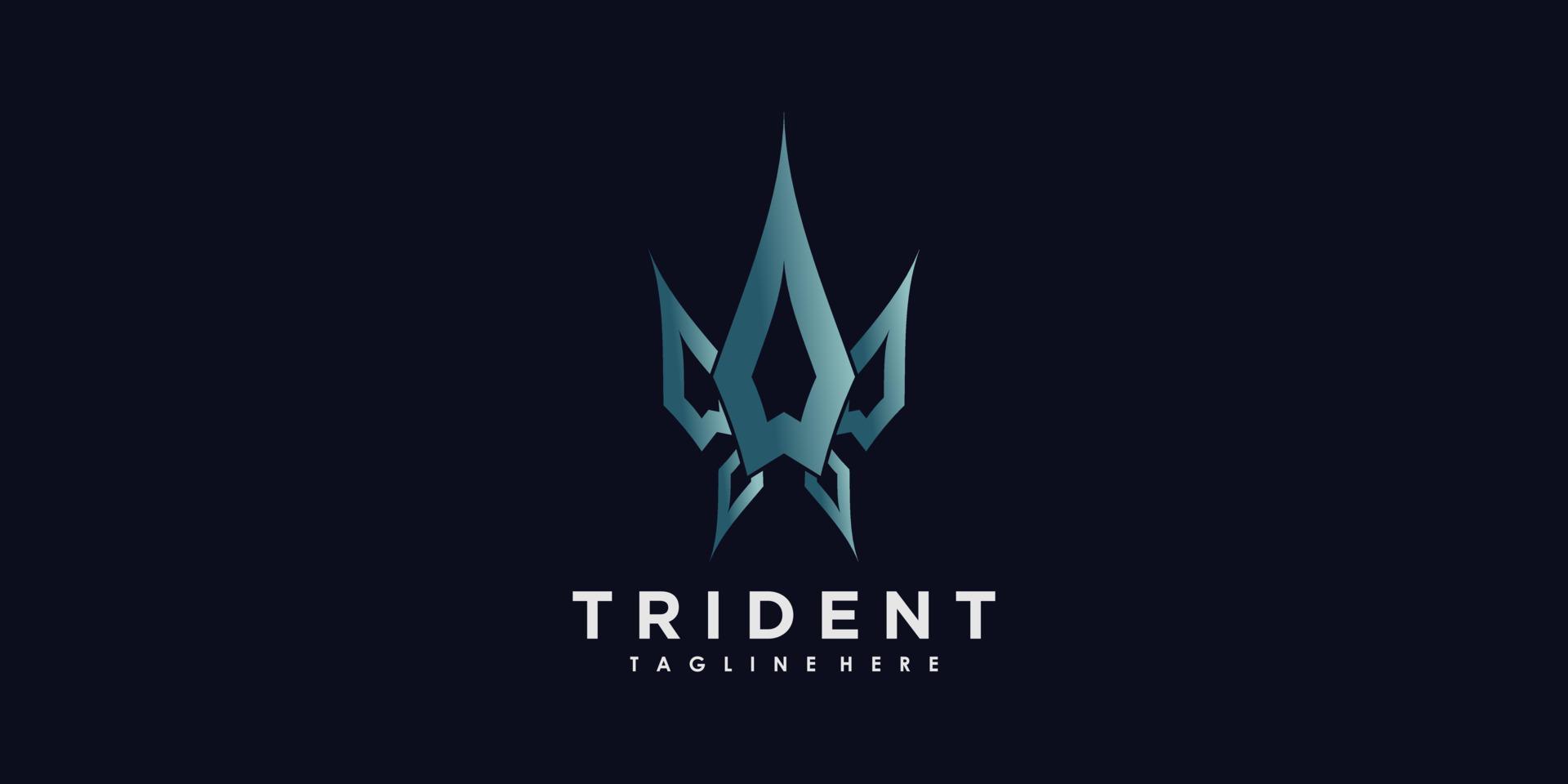vector de diseño de logotipo trident con concepto creativo de ilustración