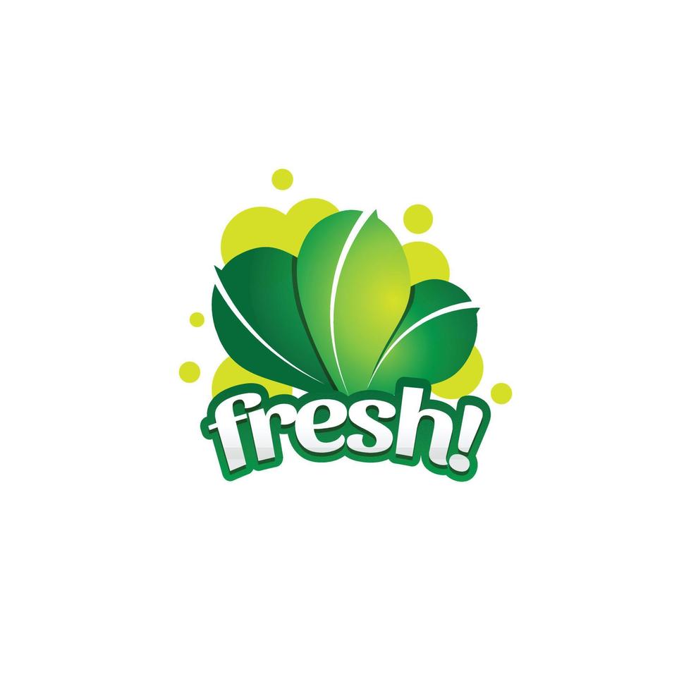 icono de símbolo de logotipo vegetal de hoja verde fresca vector