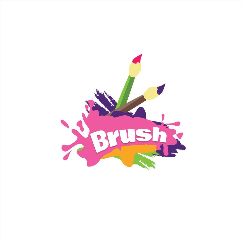 Colorful Painting Brush Logo Design Symbol vector