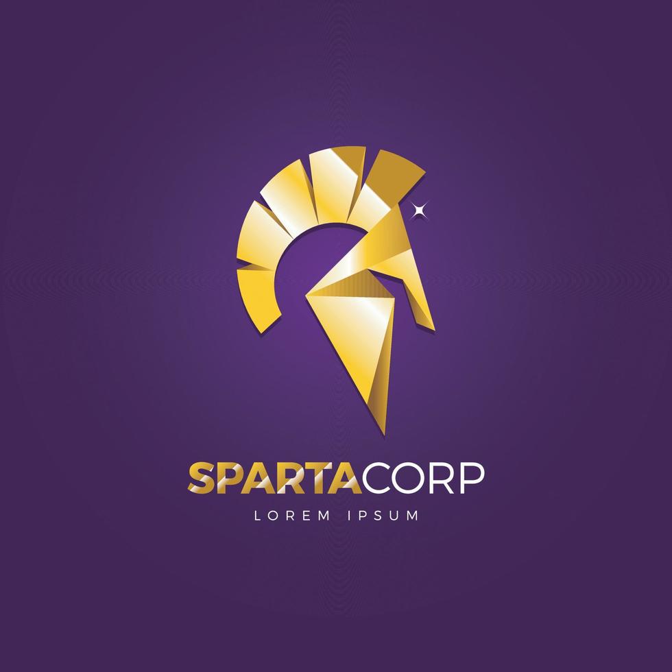 diseño de logotipo de empresa de empresa de casco sparta vector
