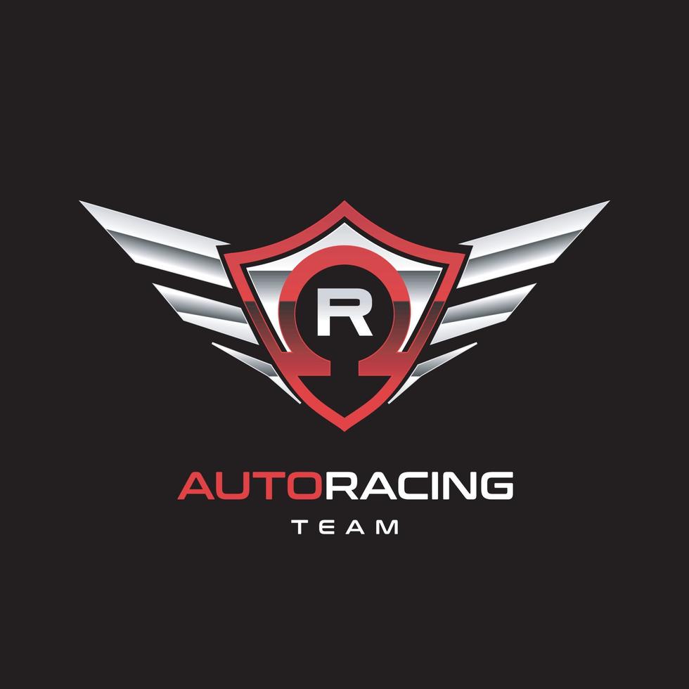 Auto Racing Winged Logo Sign Symbol Icon vector
