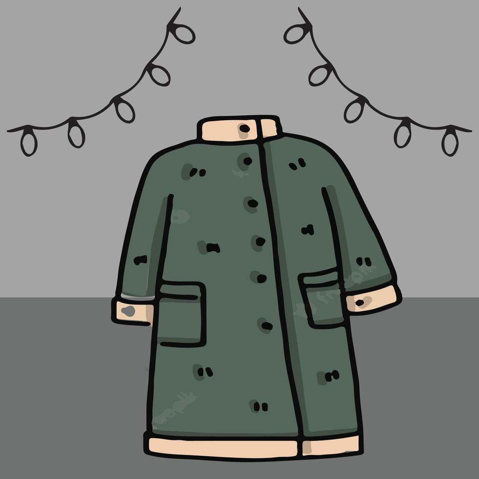 Illustration of a Hygge season-specific overcoat vector