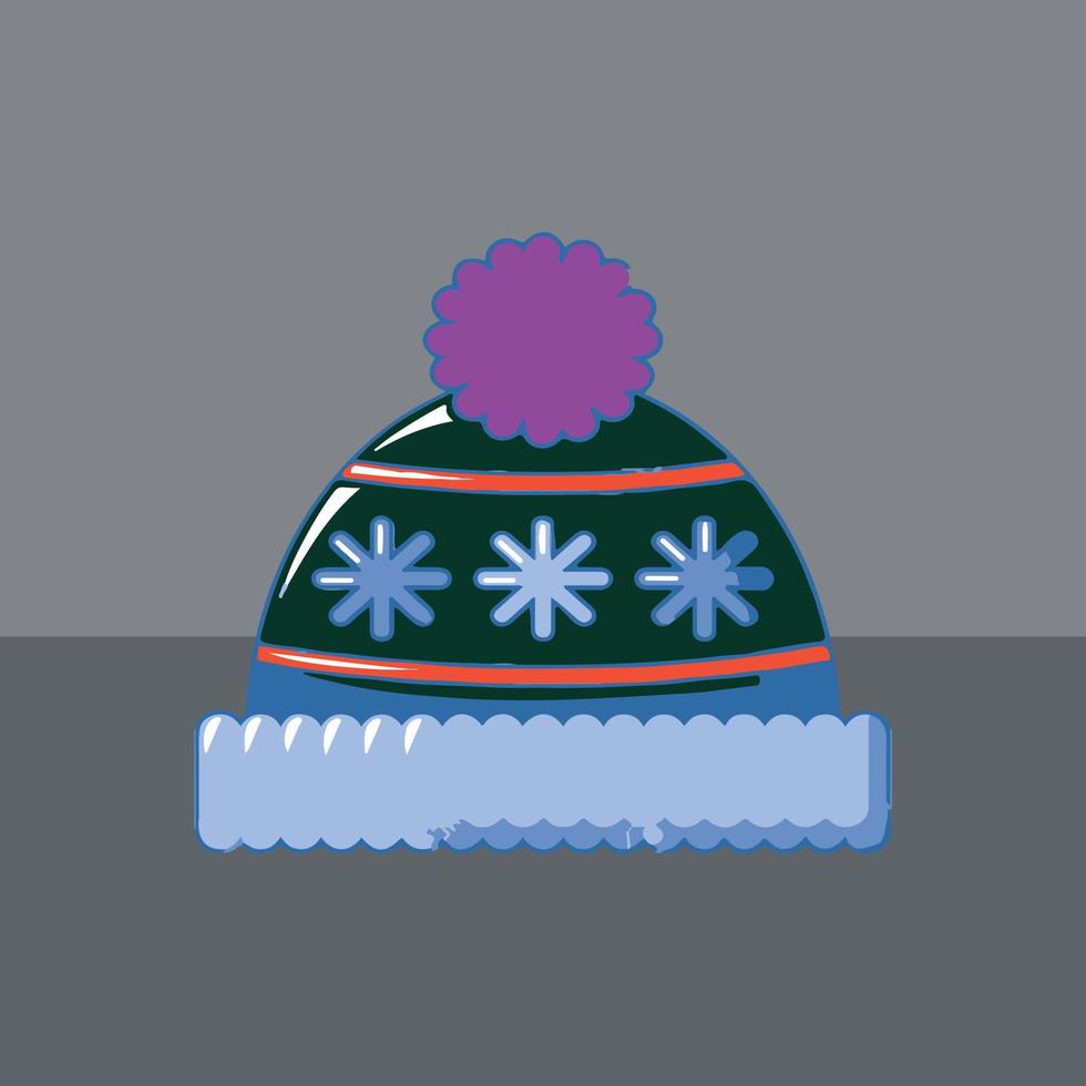 un diseño simple de un artículo específico de hygge: una gorra azul y azul claro vector