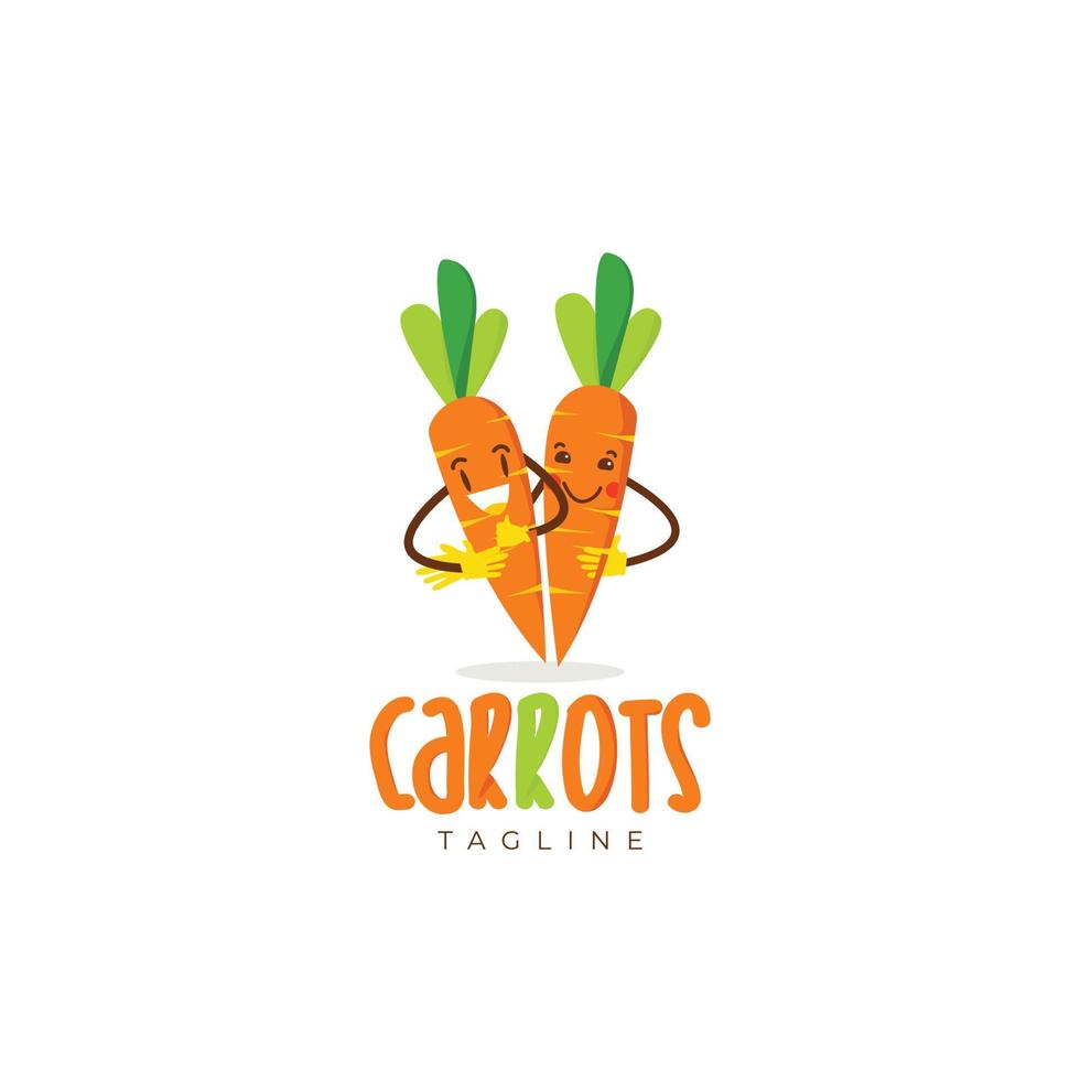 icono de símbolo de diseño de logotipo de zanahorias de pareja vector