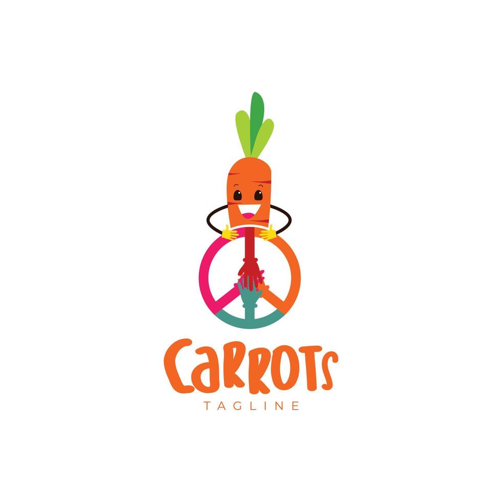 Peace Carrot Club Unity Logo Symbol vector