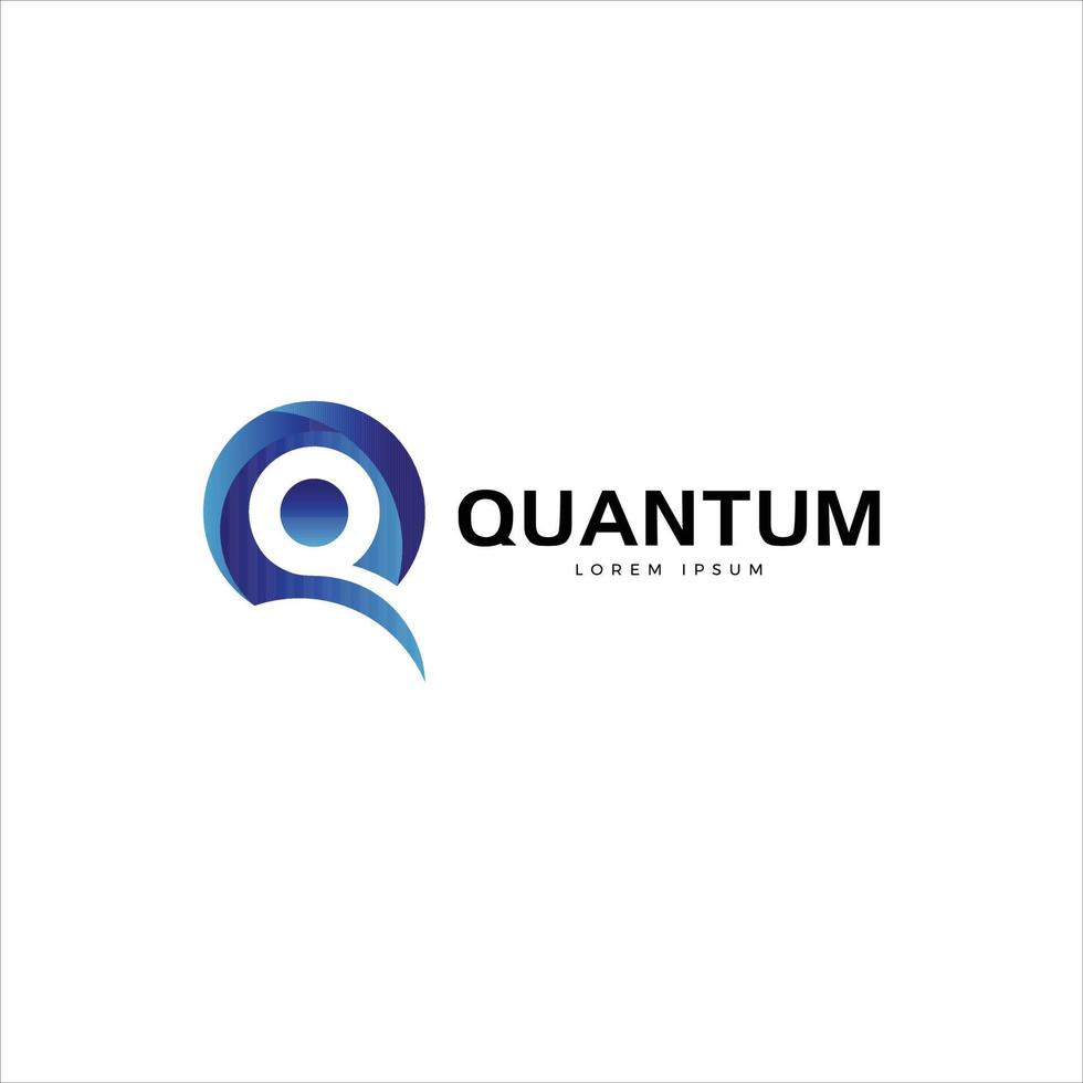 Blue Abstract Letter Mark Q Logo Design Symbol Icon vector