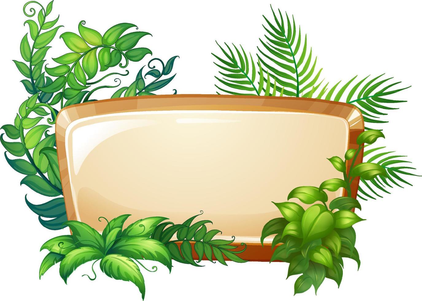 Frame template with tropical leaves vector