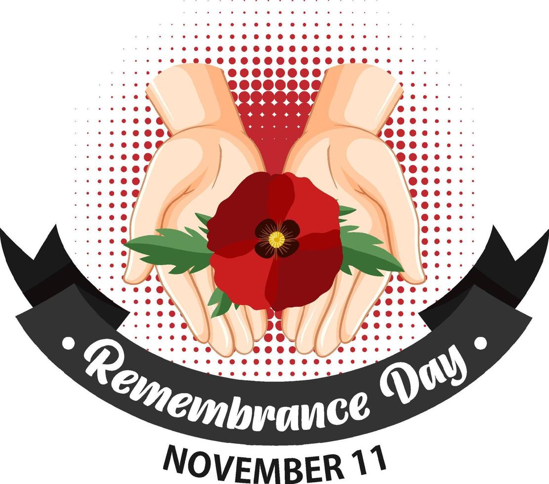 Remembrance day poster design vector