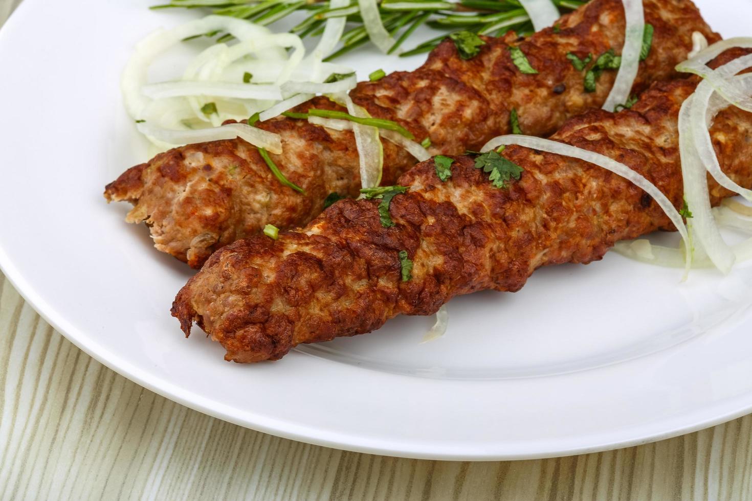 Beef kebab dish photo