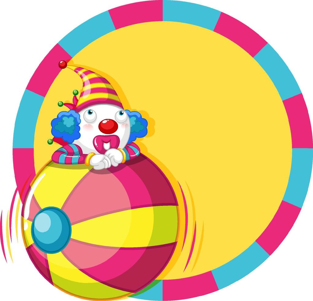 payaso de circo con pancarta de llave musical vector