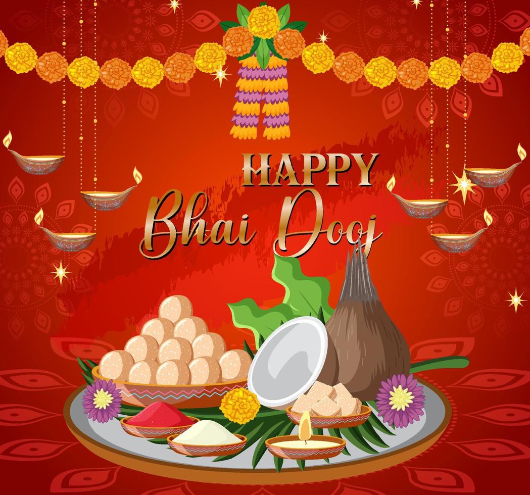 Happy Bhai Dooj Poster Design vector