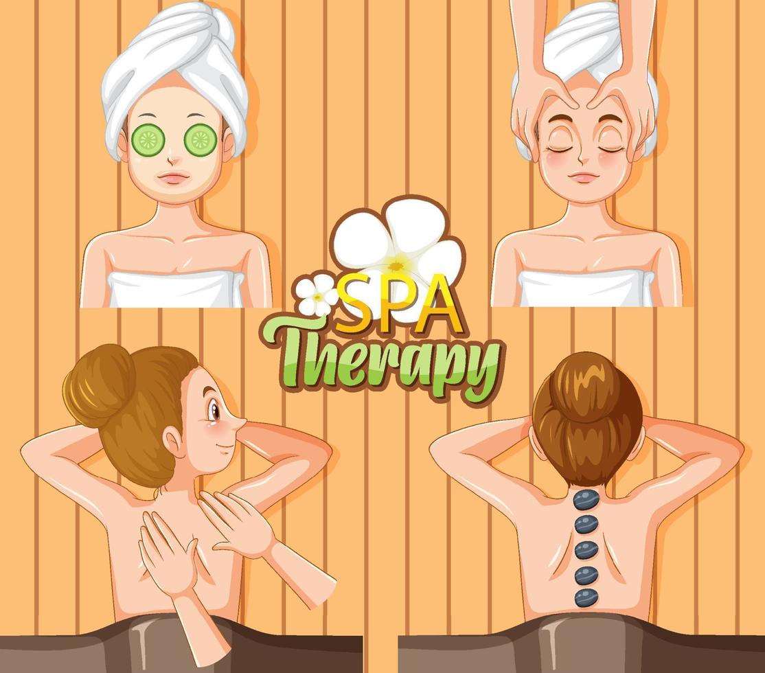 diseño de cartel de terapia de spa vector