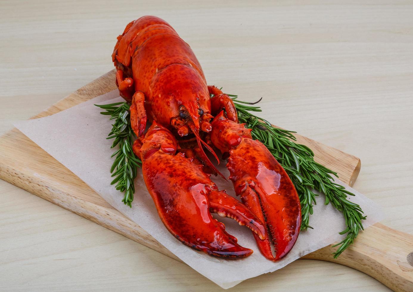 Boiled lobster dish photo