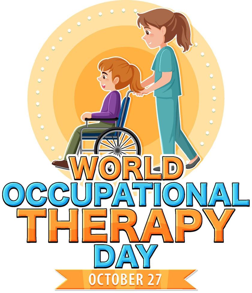 World occupational therapy day text banner design vector