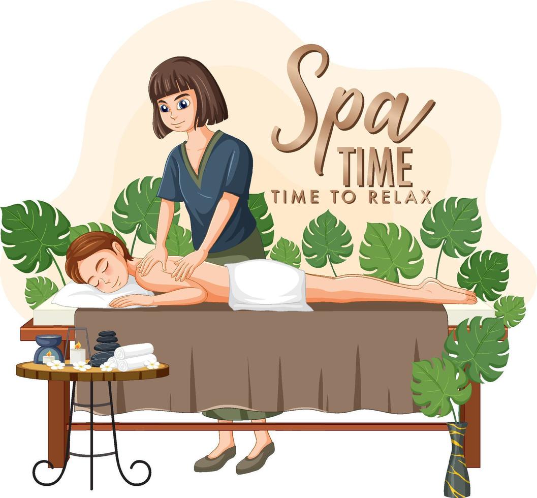 Luxury spa poster template design vector