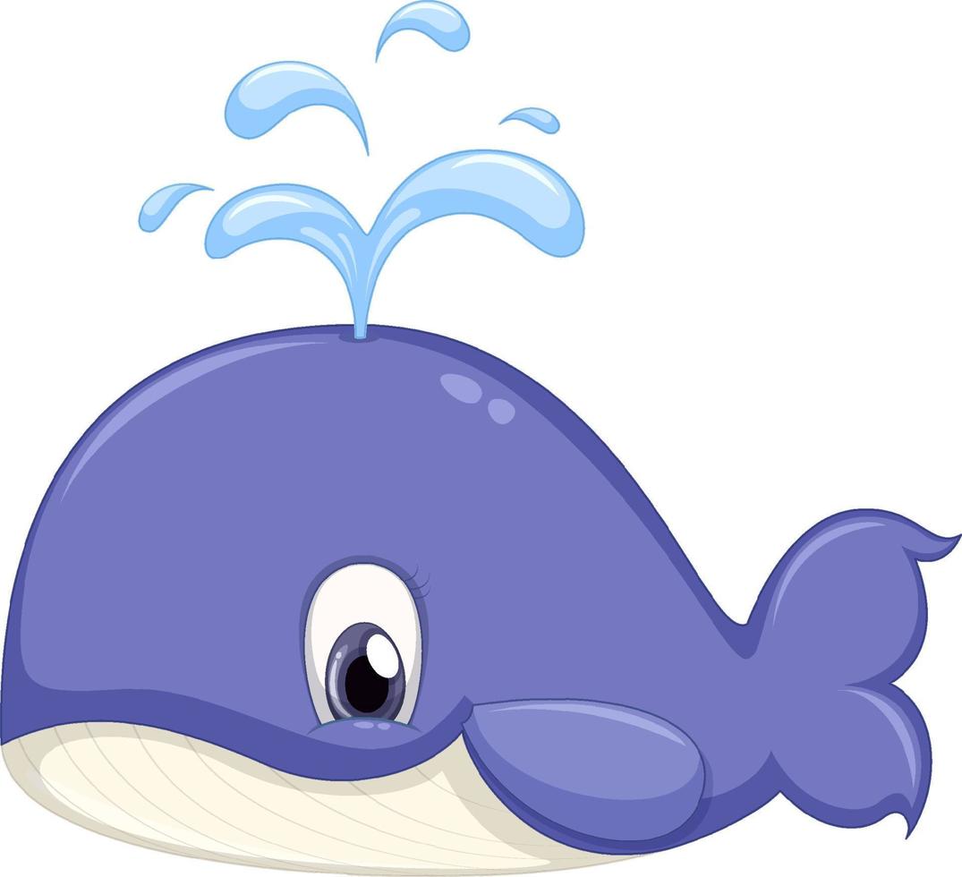 Cute whale cartoon character vector