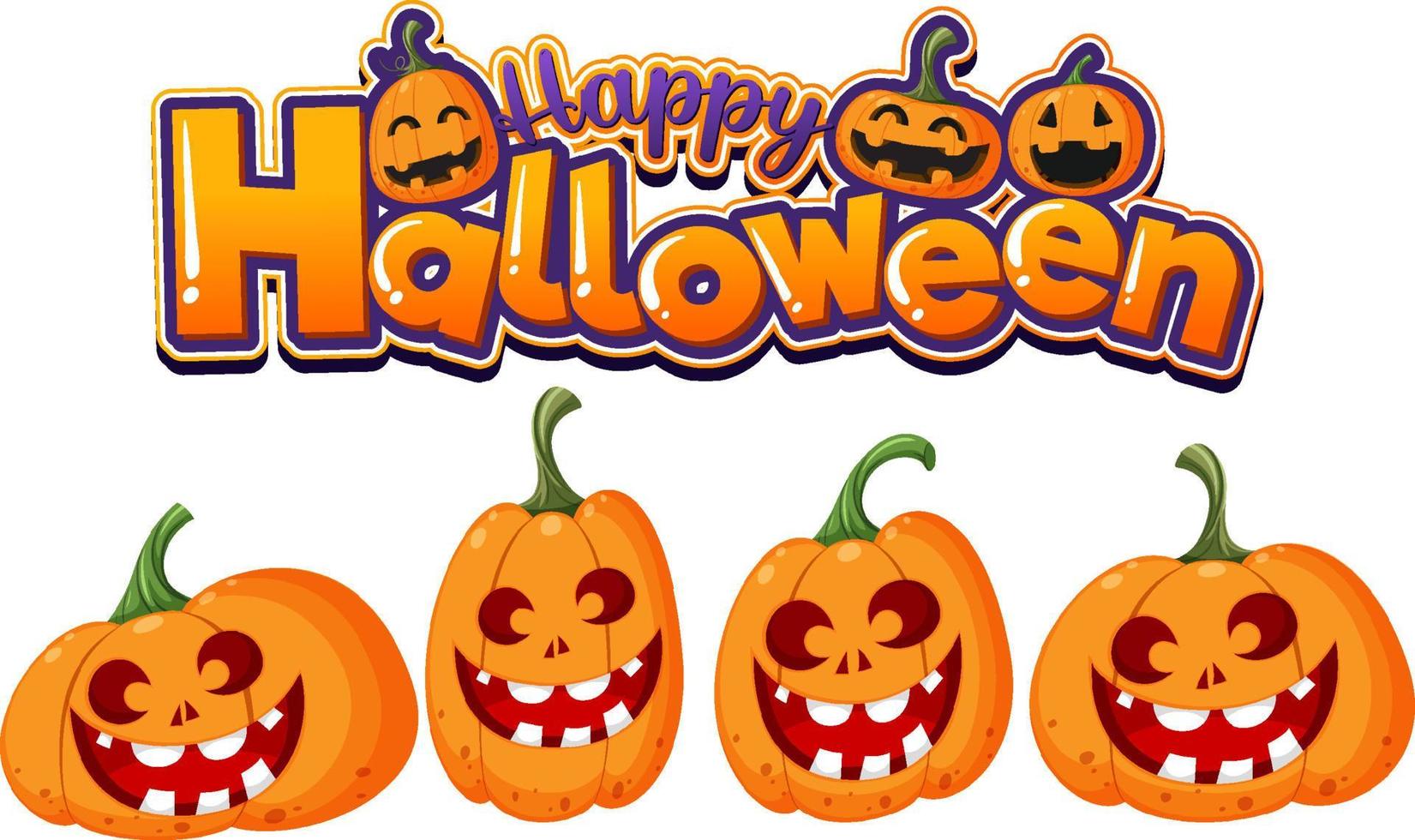 logotipo de fuente feliz halloween vector