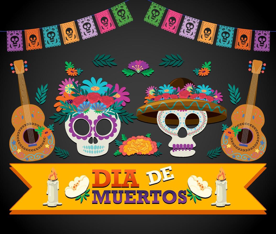 Day of the Dead poster design vector