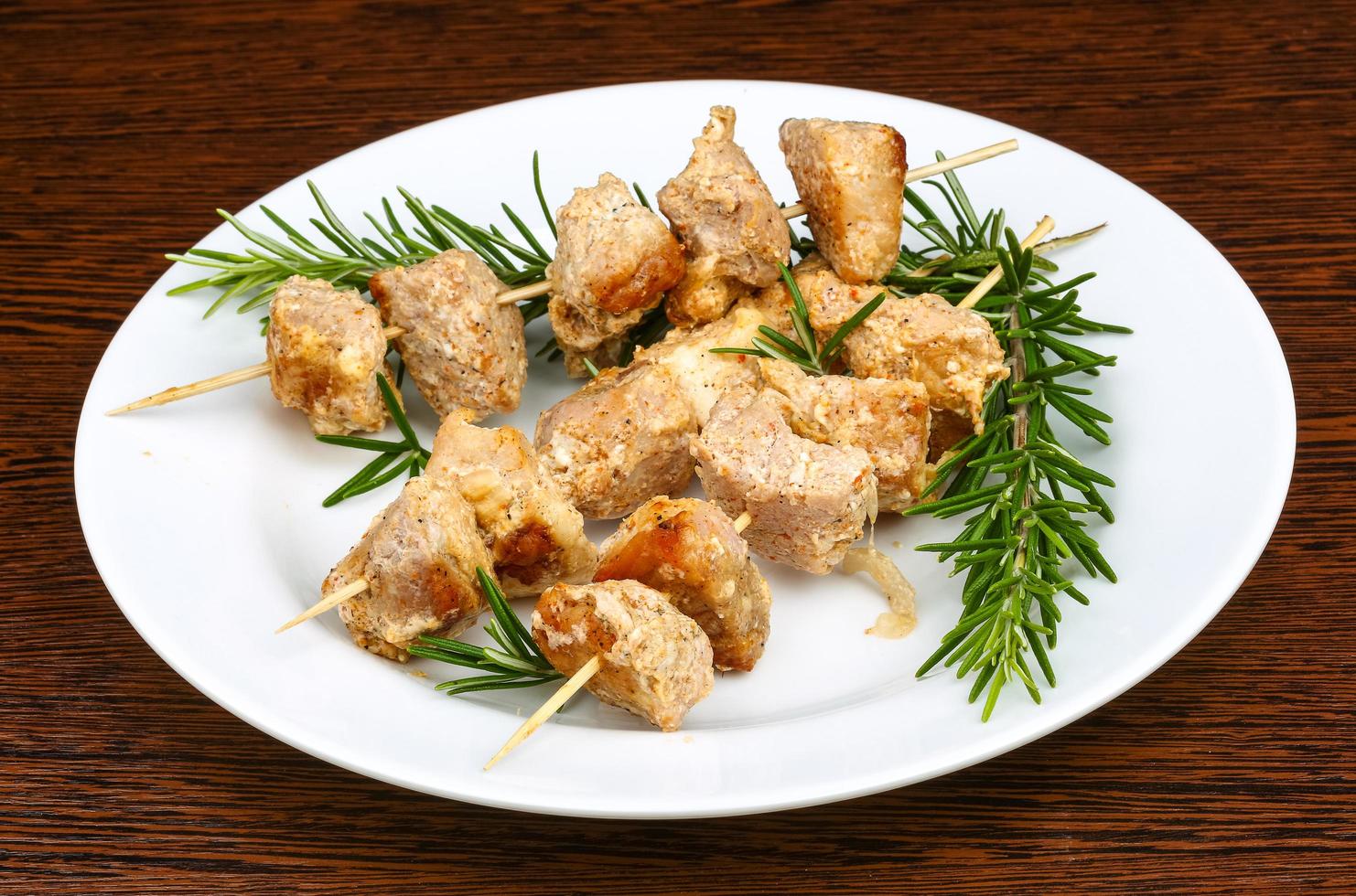 Chicken skewers dish photo