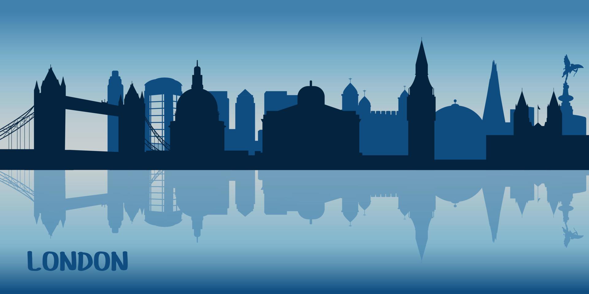 London vector skyline silhouette london in flat stile