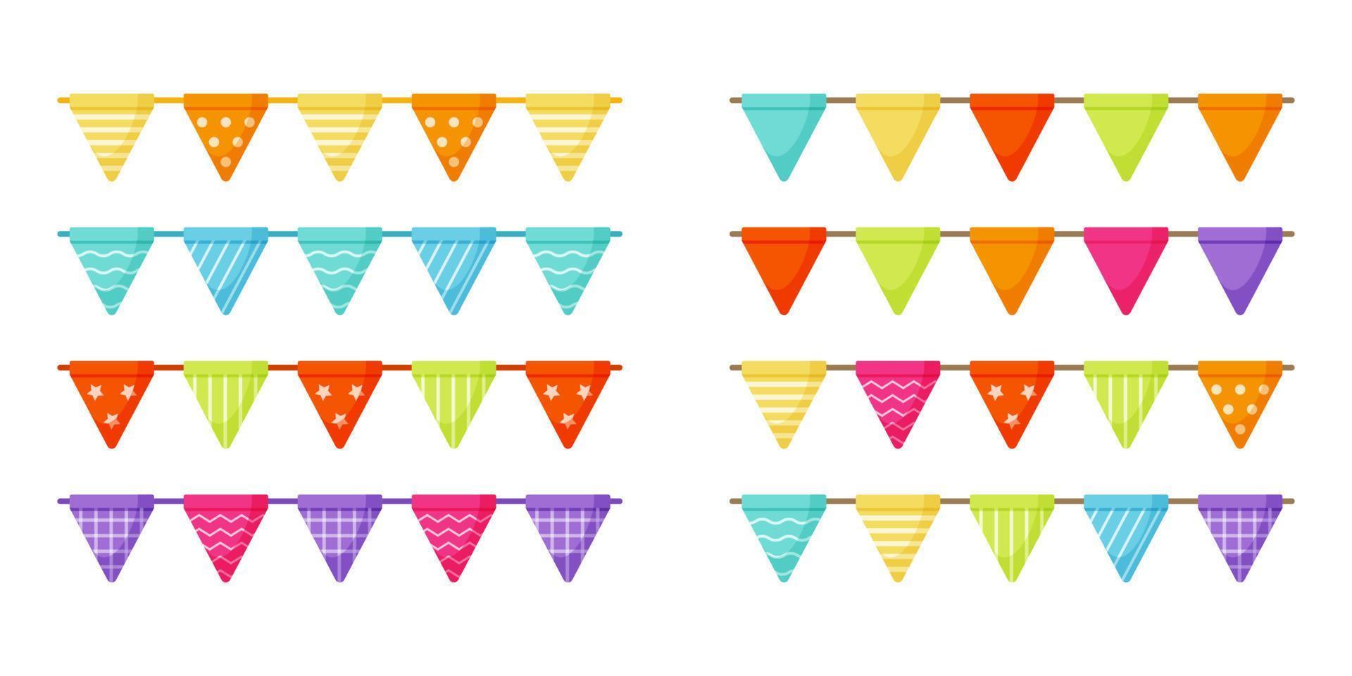 banderines de colores para fiestas, carnavales y otras celebraciones vector